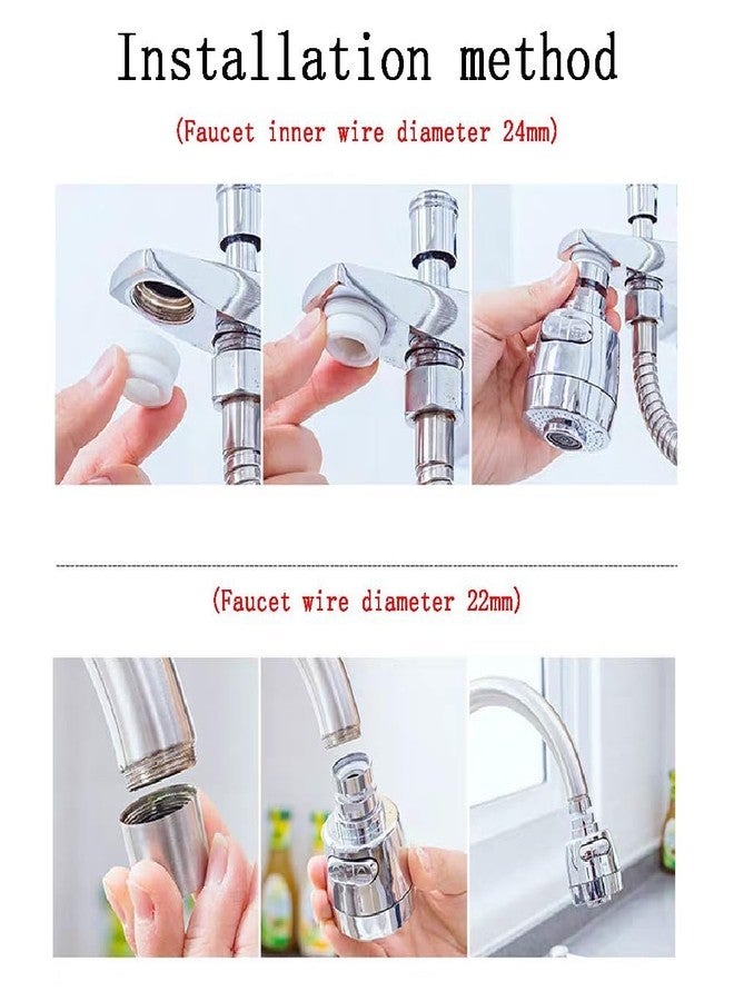 FITVERT Tap Extendor For Kitchen Sink | 360° Rotatable Splash Filter Faucet With 3 Modes | Tap Extender For Wash Basin/Bathroom | Tap Water Filter | Tap for Saving Water - Short, Silver - Image 5